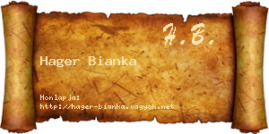 Hager Bianka névjegykártya